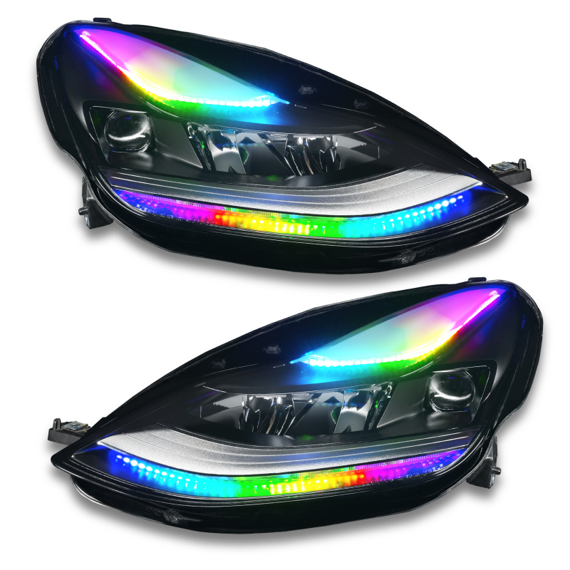 Tesla Model 3 Headlight DRL Upgrade Kit - ORACLE Lighting - Dynamic ColorSHIFT - Dynamic ColorSHIFT - `21-`27